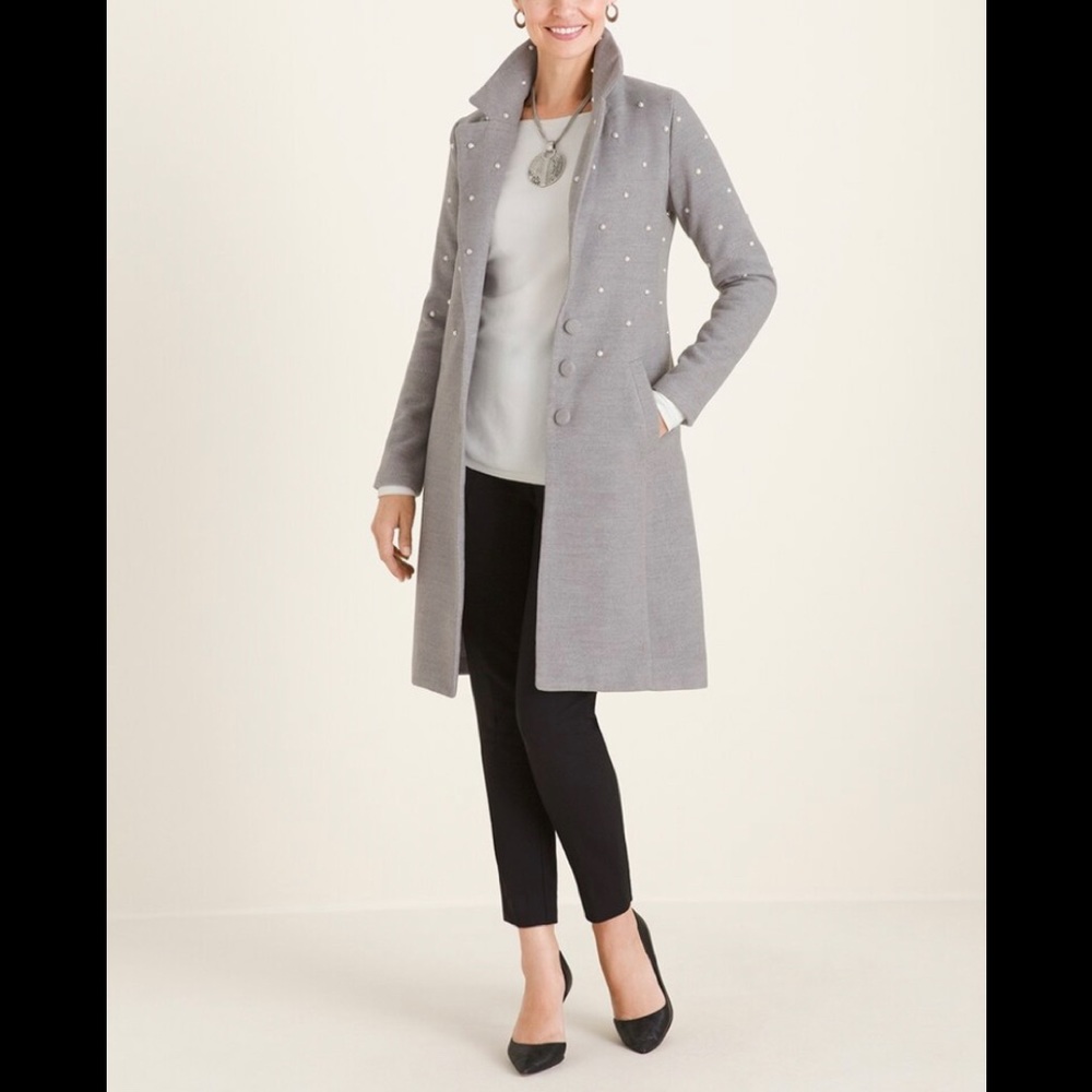 NWOT CHICO’S Faux Pearl Embellished Jacket